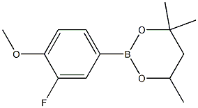 2-(3-Fluoro-4-methoxyphenyl)-4,4,6-trimethyl-1,3,2-dioxaborinane Struktur