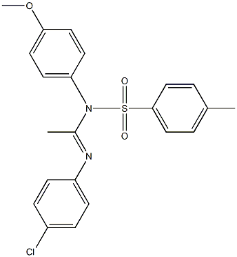 N1-Tosyl-N1-(p-methoxyphenyl)-N2-(p-chlorophenyl)acetamidine Struktur