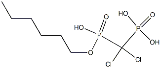 (Dihydroxyphosphinyldichloromethyl)phosphonic acid hexyl ester Struktur