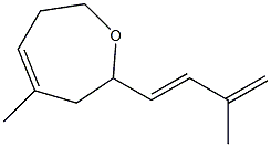 2,3,6,7-Tetrahydro-4-methyl-2-(3-methyl-1,3-butadien-1-yl)oxepin Struktur