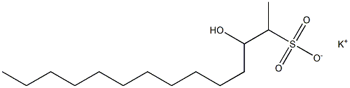 3-Hydroxytetradecane-2-sulfonic acid potassium salt Struktur