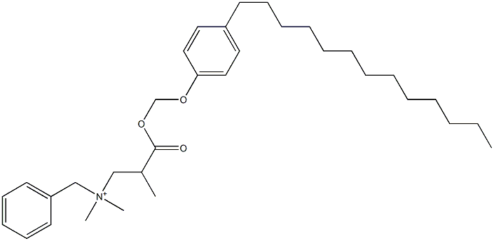 N,N-Dimethyl-N-benzyl-N-[2-[[(4-tridecylphenyloxy)methyl]oxycarbonyl]propyl]aminium Struktur