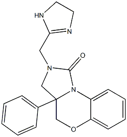 3a-Phenyl-2,3,3a,4-tetrahydro-2-[(1-imidazolin-2-yl)methyl]-1H-imidazo[5,1-c][1,4]benzoxazin-1-one Struktur