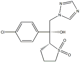 (1R)-1-(4-Chlorophenyl)-1-[[(2R)-tetrahydrothiophene 1,1-dioxide]-2-yl]-2-(1H-1,2,4-triazol-1-yl)ethanol Struktur