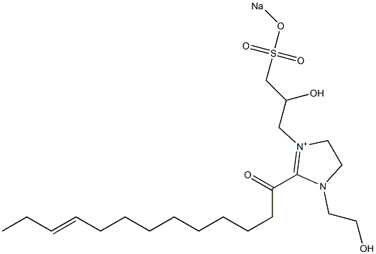 1-(2-Hydroxyethyl)-3-[2-hydroxy-3-(sodiooxysulfonyl)propyl]-2-(10-tridecenoyl)-2-imidazoline-3-ium Struktur