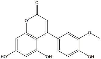 4-(4-Hydroxy-3-methoxyphenyl)-5,7-dihydroxycoumarin Struktur