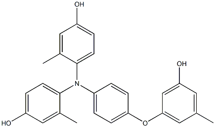 N,N-Bis(4-hydroxy-2-methylphenyl)-4-(3-hydroxy-5-methylphenoxy)benzenamine Struktur