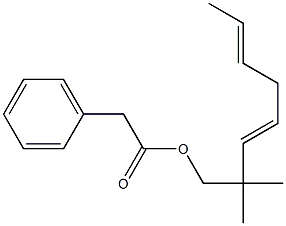 Phenylacetic acid 2,2-dimethyl-3,6-octadienyl ester Struktur