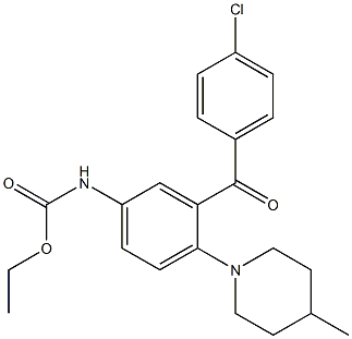 N-[3-(4-Chlorobenzoyl)-4-(4-methyl-1-piperidinyl)phenyl]carbamic acid ethyl ester Struktur