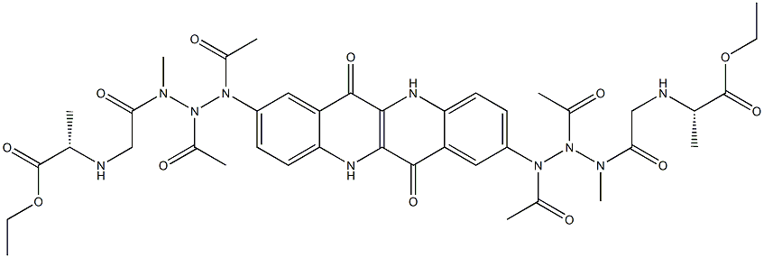 2,8-Bis[[[N-[(S)-1-(ethoxycarbonyl)ethylaminomethylcarbonyl]methylamino]acetylamino]acetylamino]dibenzo[b,g][1,5]naphthyridine-6,12(5H,11H)-dione Struktur