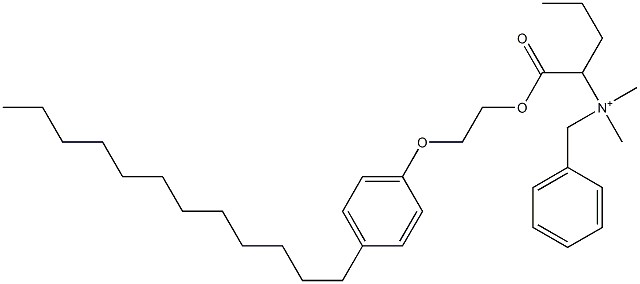 N,N-Dimethyl-N-benzyl-N-[1-[[2-(4-dodecylphenyloxy)ethyl]oxycarbonyl]butyl]aminium Struktur