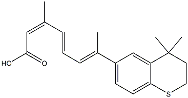 (2Z,4E,6E)-7-[(3,4-Dihydro-4,4-dimethyl-2H-1-benzothiopyran)-6-yl]-3-methyl-2,4,6-octatrienoic acid Struktur