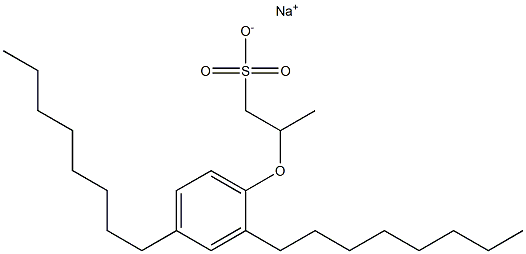 2-(2,4-Dioctylphenoxy)propane-1-sulfonic acid sodium salt Struktur