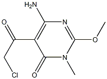 6-Amino-5-chloroacetyl-2-methoxy-3-methylpyrimidin-4(3H)-one Struktur