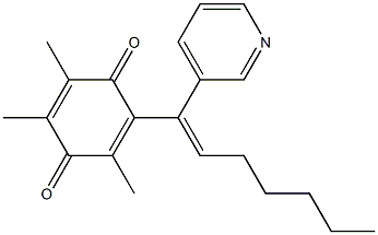 2-[(E)-1-(3-Pyridinyl)-1-heptenyl]-3,5,6-trimethyl-p-benzoquinone Struktur