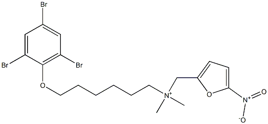 N,N-Dimethyl-N-(5-nitrofurfuryl)-6-(2,4,6-tribromophenoxy)-1-hexanaminium Struktur