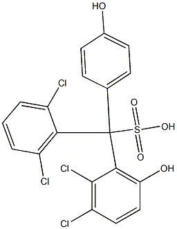 (2,6-Dichlorophenyl)(2,3-dichloro-6-hydroxyphenyl)(4-hydroxyphenyl)methanesulfonic acid Struktur