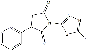 1-(5-Methyl-1,3,4-thiadiazol-2-yl)-3-phenylpyrrolidine-2,5-dione Struktur