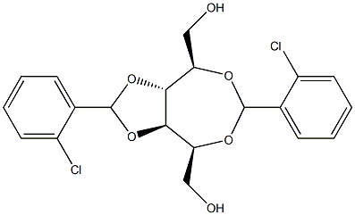 2-O,5-O:3-O,4-O-Bis(2-chlorobenzylidene)-D-glucitol Struktur