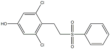 3,5-Dichloro-4-(2-phenylsulfonylethyl)phenol Struktur