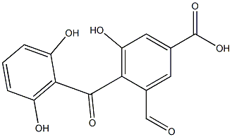 3-Formyl-5-hydroxy-4-(2,6-dihydroxybenzoyl)benzoic acid Struktur