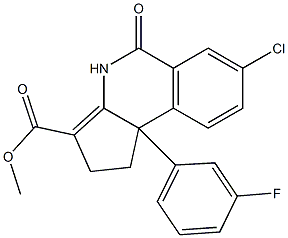 1,4,5,9b-Tetrahydro-7-chloro-9b-(3-fluorophenyl)-5-oxo-2H-cyclopent[c]isoquinoline-3-carboxylic acid methyl ester Struktur