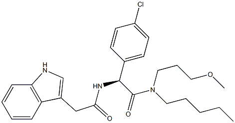 N-[(S)-1-(4-Chlorophenyl)-2-[(3-methoxypropyl)pentylamino]-2-oxoethyl]-1H-indole-3-acetamide Struktur