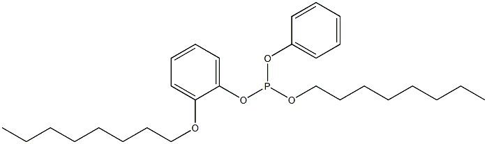 Phosphorous acid 2-(octyloxy)octyldiphenyl ester Struktur