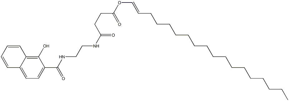 1-Hydroxy-N-[2-[[3-(1-octadecenyloxycarbonyl)propionyl]amino]ethyl]-2-naphthamide Struktur