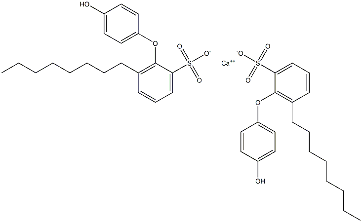 Bis(4'-hydroxy-6-octyl[oxybisbenzene]-2-sulfonic acid)calcium salt Struktur