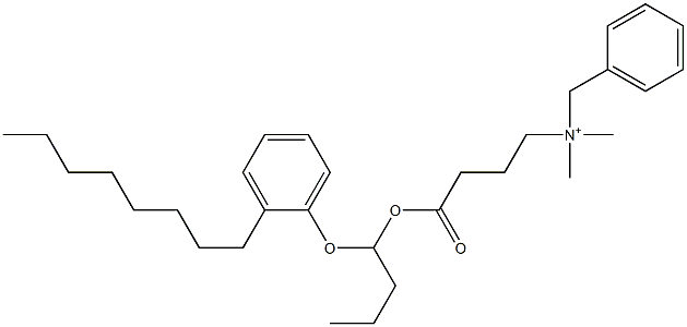 N,N-Dimethyl-N-benzyl-N-[3-[[1-(2-octylphenyloxy)butyl]oxycarbonyl]propyl]aminium Struktur