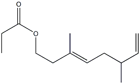 Propionic acid 3,6-dimethyl-3,7-octadienyl ester Struktur