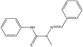 1-Methyl-1-(benzylideneamino)-3-phenylthiourea Struktur