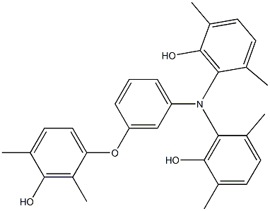 N,N-Bis(6-hydroxy-2,5-dimethylphenyl)-3-(3-hydroxy-2,4-dimethylphenoxy)benzenamine Struktur