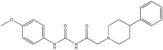 1-(p-Methoxyphenyl)-3-[(4-phenylpiperidino)acetyl]urea Struktur