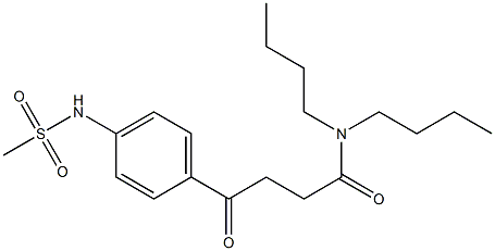 N,N-Dibutyl-4-(4-methylsulfonylaminophenyl)-4-oxobutylamide Struktur