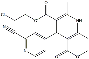 4-(2-Cyanopyridin-4-yl)-1,4-dihydro-2,6-dimethylpyridine-3,5-dicarboxylic acid 3-methyl 5-(2-chloroethyl) ester Struktur