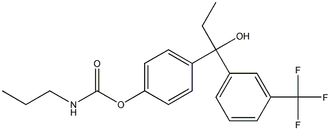 1-(3-Trifluoromethylphenyl)-1-(4-propylaminocarbonyloxyphenyl)-1-propanol Struktur