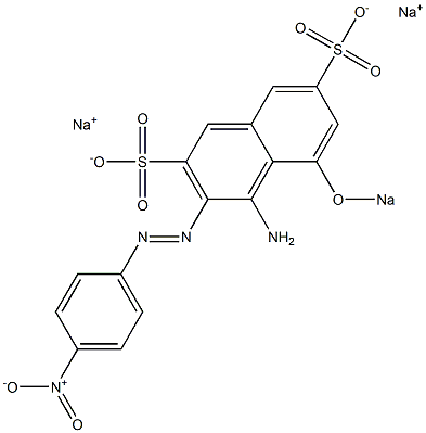 4-Amino-3-(p-nitrophenylazo)-5-sodiooxy-2,7-naphthalenedisulfonic acid disodium salt Struktur