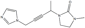 3-Methyl-1-[1-methyl-4-(1H-imidazol-1-yl)-2-butynyl]imidazolidin-2-one Struktur