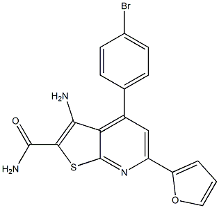 3-Amino-4-(4-bromophenyl)-6-(2-furanyl)thieno[2,3-b]pyridine-2-carboxamide Struktur