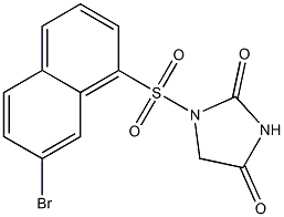 1-[[7-Bromo-1-naphtyl]sulfonyl]imidazolidine-2,4-dione Struktur