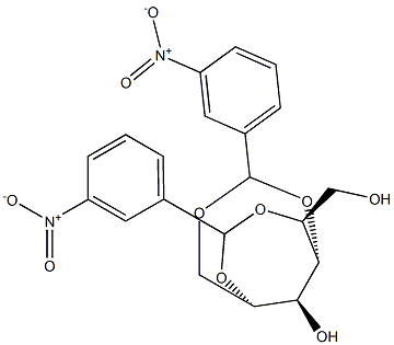 1-O,4-O:2-O,5-O-Bis(3-nitrobenzylidene)-L-glucitol Struktur