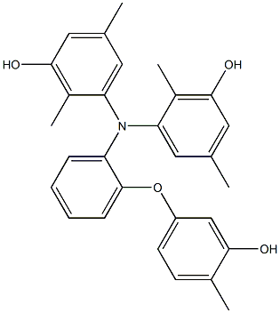 N,N-Bis(3-hydroxy-2,5-dimethylphenyl)-2-(3-hydroxy-4-methylphenoxy)benzenamine Struktur