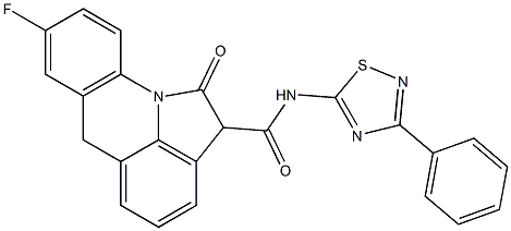 8-Fluoro-N-(3-phenyl-1,2,4-thiadiazol-5-yl)-1,2-dihydro-1-oxo-6H-pyrrolo[3,2,1-de]acridine-2-carboxamide Struktur