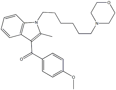 1-[2-(4-Morpholinobutyl)ethyl]-3-(4-methoxybenzoyl)-2-methyl-1H-indole Struktur