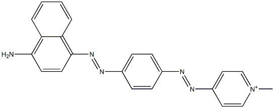 1-Methyl-4-[[4-[(4-amino-1-naphtyl)azo]phenyl]azo]pyridinium Struktur