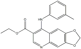 4-[[3-Methylphenyl]amino]-6,7-(methylenedioxy)quinoline-3-carboxylic acid ethyl ester Struktur