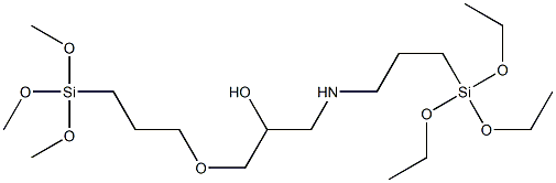 1-[3-(Triethoxysilyl)propylamino]-3-[3-(trimethoxysilyl)propoxy]-2-propanol Struktur