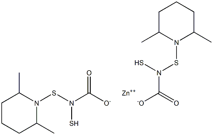 Bis(2,6-dimethylpiperidine-1-dithiocarbamic acid)zinc salt Struktur